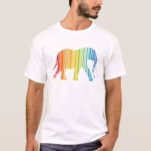 Olifant met kleurenstreepjescode t-shirt