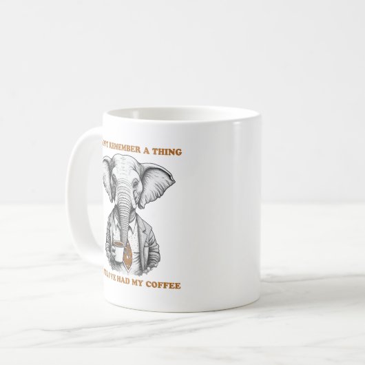 Olifant met koffie koffiemok (Voorkant links)