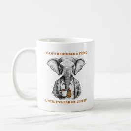 Olifant met koffie koffiemok