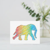 Olifant met lijnen briefkaart (Staand voorkant)