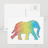 Olifant met lijnen briefkaart (Voorkant / Achterkant)