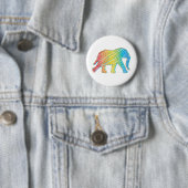 Olifant met lijnen ronde button 5,7 cm (In situ)