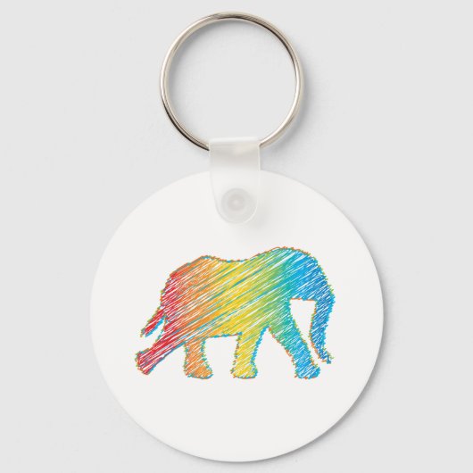 Olifant met lijnen sleutelhanger (Voorkant)