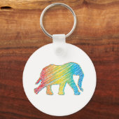 Olifant met lijnen sleutelhanger (Voorkant)