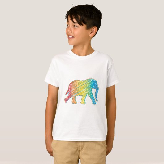 Olifant met lijnen t-shirt (Voorkant volledig)