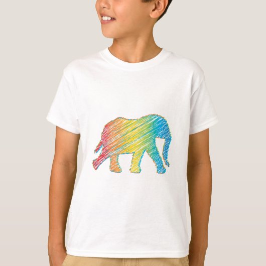 Olifant met lijnen t-shirt (Voorkant)