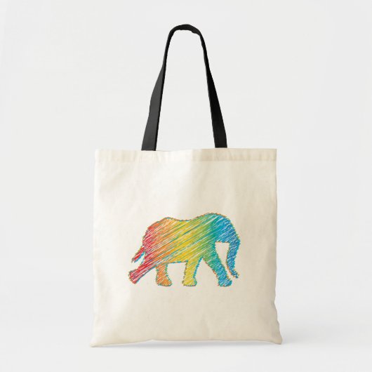 Olifant met lijnen tote bag (Voorkant)