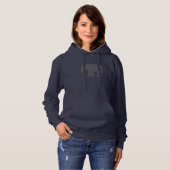 Olifant met Line Art Design Hoodie (Voorkant volledig)