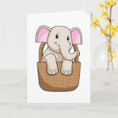 Olifant met mand kaart (Gele Bloem)