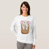 Olifant met mandje t-shirt (Voorkant volledig)