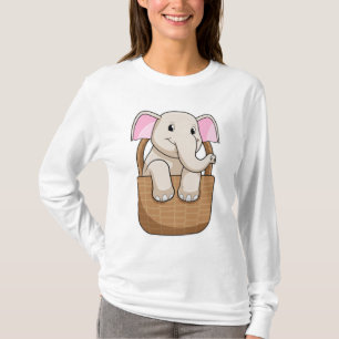Olifant met mandje t-shirt