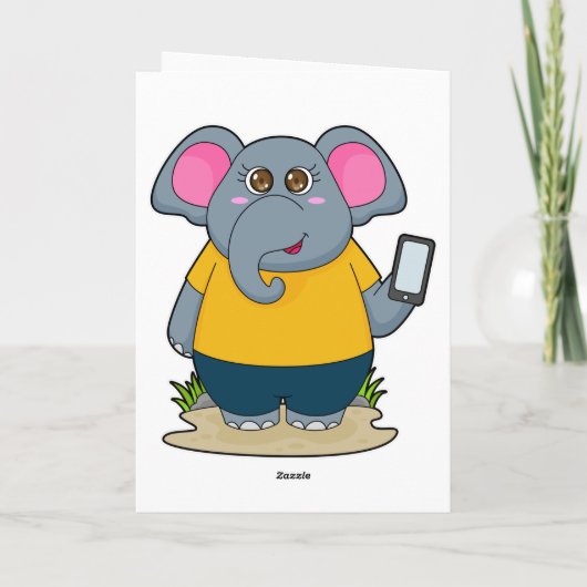 Olifant met mobiel kaart (Achterkant)