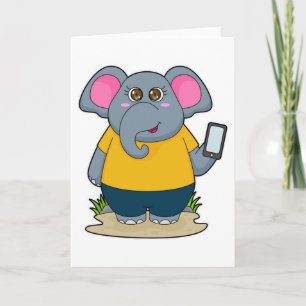 Olifant met mobiel kaart