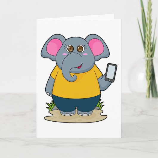 Olifant met mobiel kaart (Voorkant)