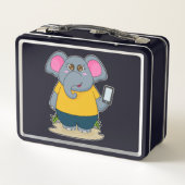 Olifant met mobiele telefoon (Achterkant)
