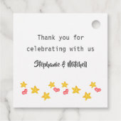 Olifant met Paraplu Schattige Neutraal Baby shower Bedankjes Labels (Achterkant)