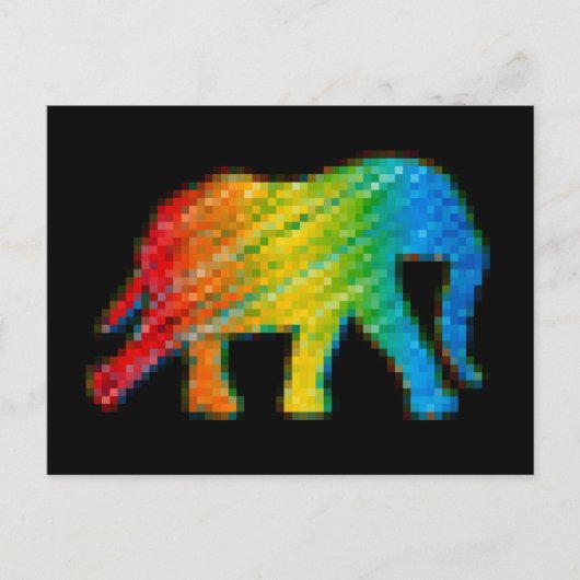 Olifant met Pixels Briefkaart (Voorkant)