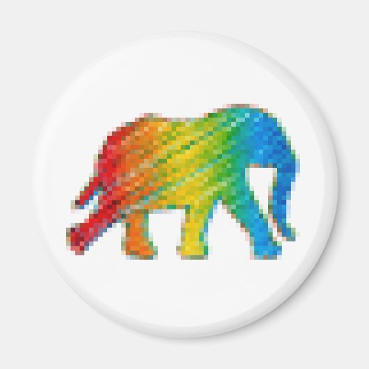 Olifant met Pixels Magneet (Voorkant)