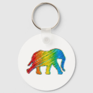 Olifant met Pixels Sleutelhanger