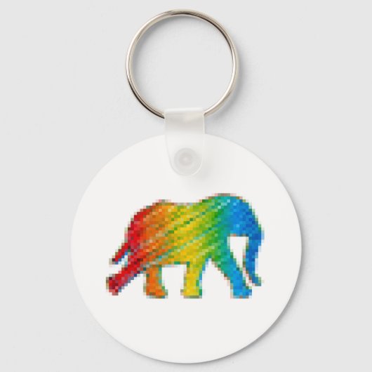 Olifant met Pixels Sleutelhanger (Voorkant)
