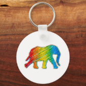 Olifant met Pixels Sleutelhanger (Voorkant)