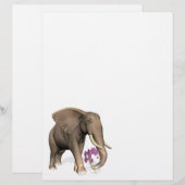olifant met roze orchidee (Voorkant / Achterkant)