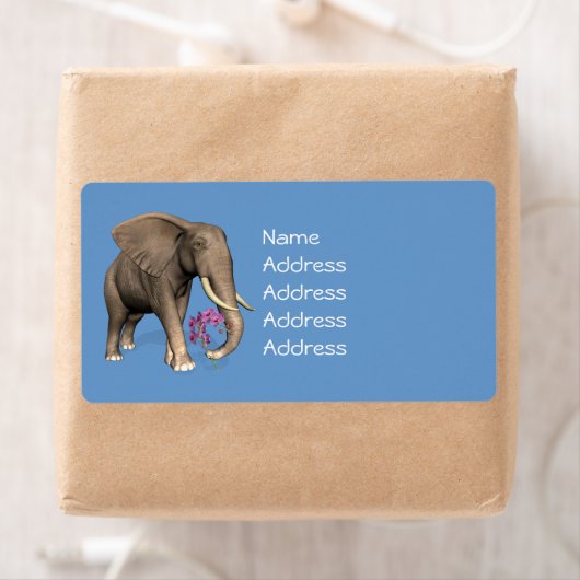 olifant met roze orchidee etiket (Insitu)