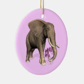 olifant met roze orchidee keramisch ornament (Rechts)