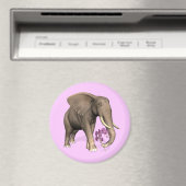 olifant met roze orchidee magneet (Insitu (Vaatwasser))