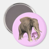 olifant met roze orchidee magneet (Voorkant / Achterkant)