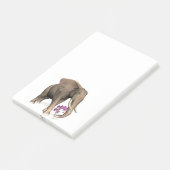 olifant met roze orchidee post-it® notes (Schuin)