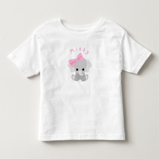 Olifant Met Roze Strik Persoonlijk  Kinder Shirts (Voorkant)