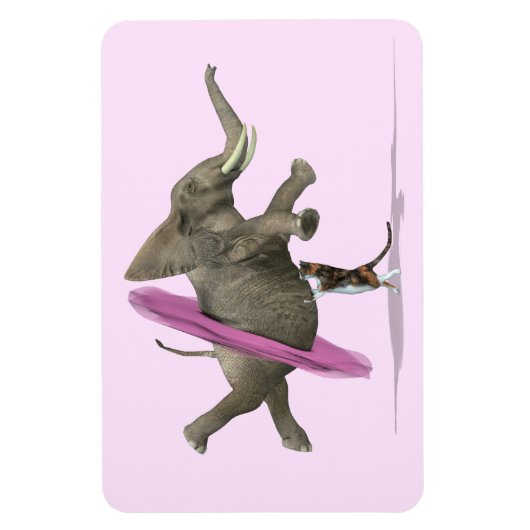 olifant met roze tutu magneet (Verticaal)