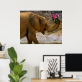 Olifant met Rozen Poster (Thuiskantoor)