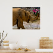 Olifant met Rozen Poster (Keuken)