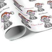 Olifant met Santa Hat Gift Wrap Cadeaupapier (Rol Hoek)