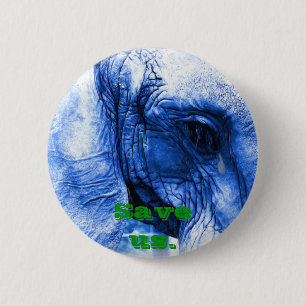 Olifant met scheur ronde button 5,7 cm