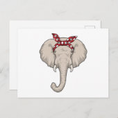 Olifant met sjaal briefkaart (Voorkant / Achterkant)