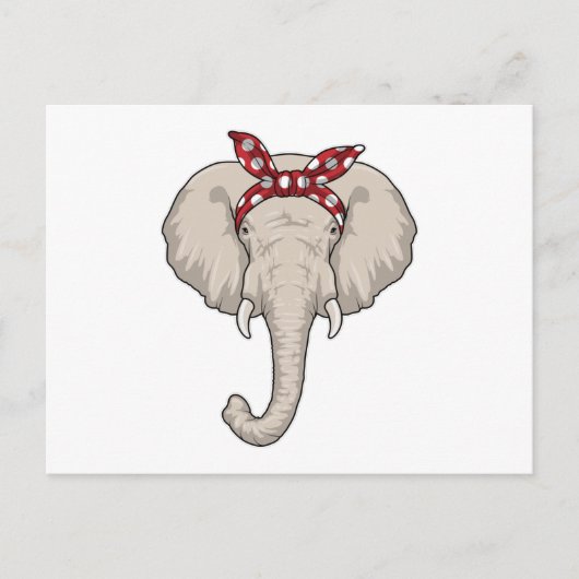 Olifant met sjaal briefkaart (Voorkant)