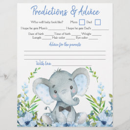 Olifant met stropdas baby shower dubbel spel flyer