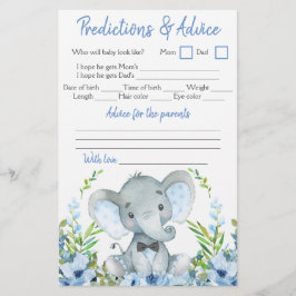 Olifant met stropdas baby shower dubbelspel voor j flyer