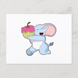 Olifant met Taart Briefkaart
