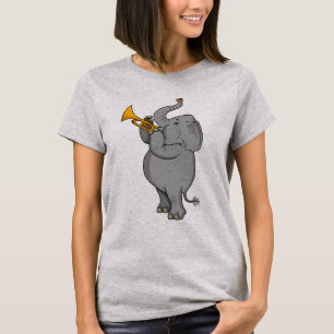 Olifant met trompet T-shirt