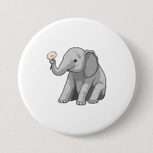 Olifant met ventilator ronde button 7,6 cm