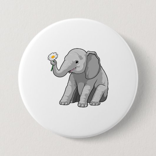 Olifant met ventilator ronde button 7,6 cm (Voorkant)