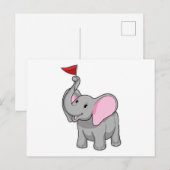 Olifant met Vlag Briefkaart (Voorkant / Achterkant)