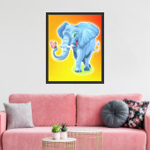 Olifant met vlinder-21987 canvas afdruk (Insitu (Woonkamer))