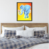 Olifant met vlinder-21987 canvas afdruk (Insitu (Slaapkamer))