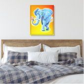 olifant met vlinder canvas afdruk (Insitu (Slaapkamer))