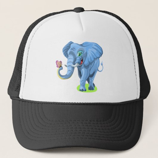 olifant met vlinder trucker pet (Voorkant)